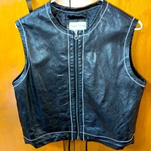 Faux leather vest